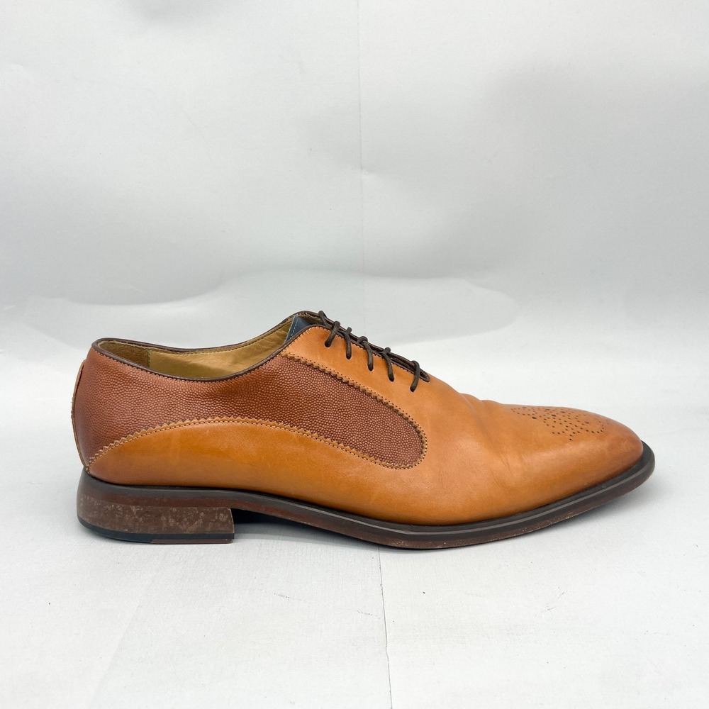 Oliver Sweeney Mens 8.5 Sissa Medallion Toe Oxford Shoes Tan Brown Leather Derby